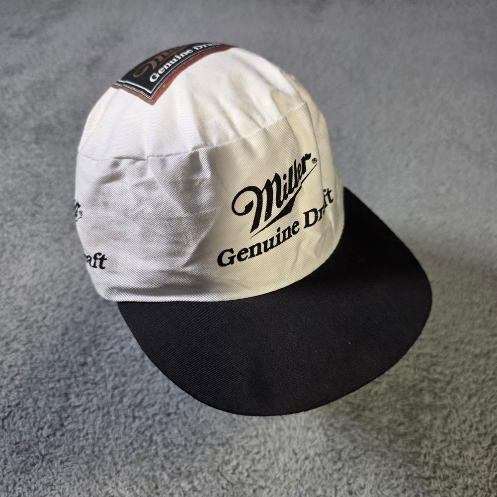 Miller Mens OSFA Painter Hat White Black‎ Genuine Draft Vintage 90s Snapback Cap